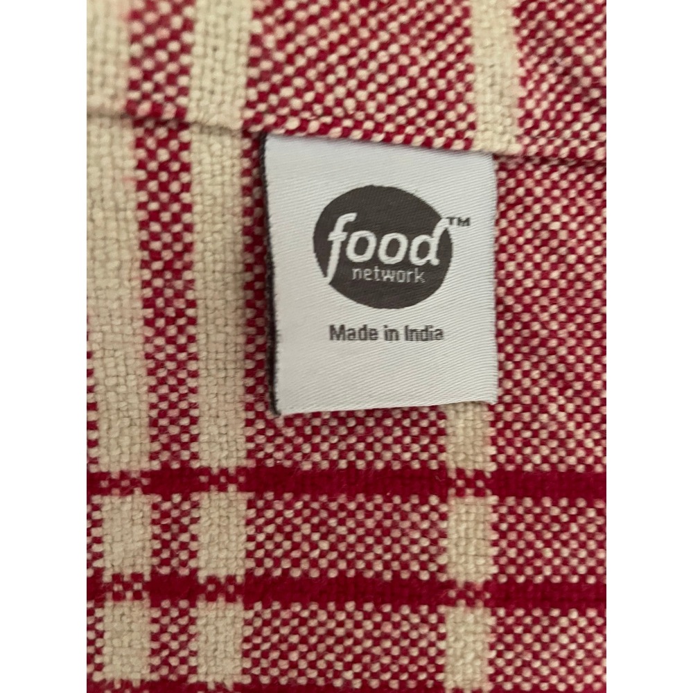 Food Network Red Stripe Woven Fringed Table Runner 13"x90" Cabin Core Farmhouse - Picture 2 of 5